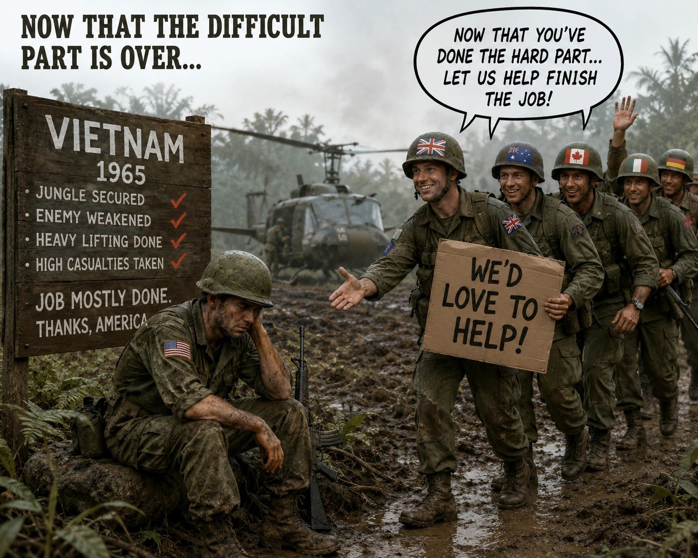 U.S. Allies Heroically Finally Offer To Help the US With Vietnam